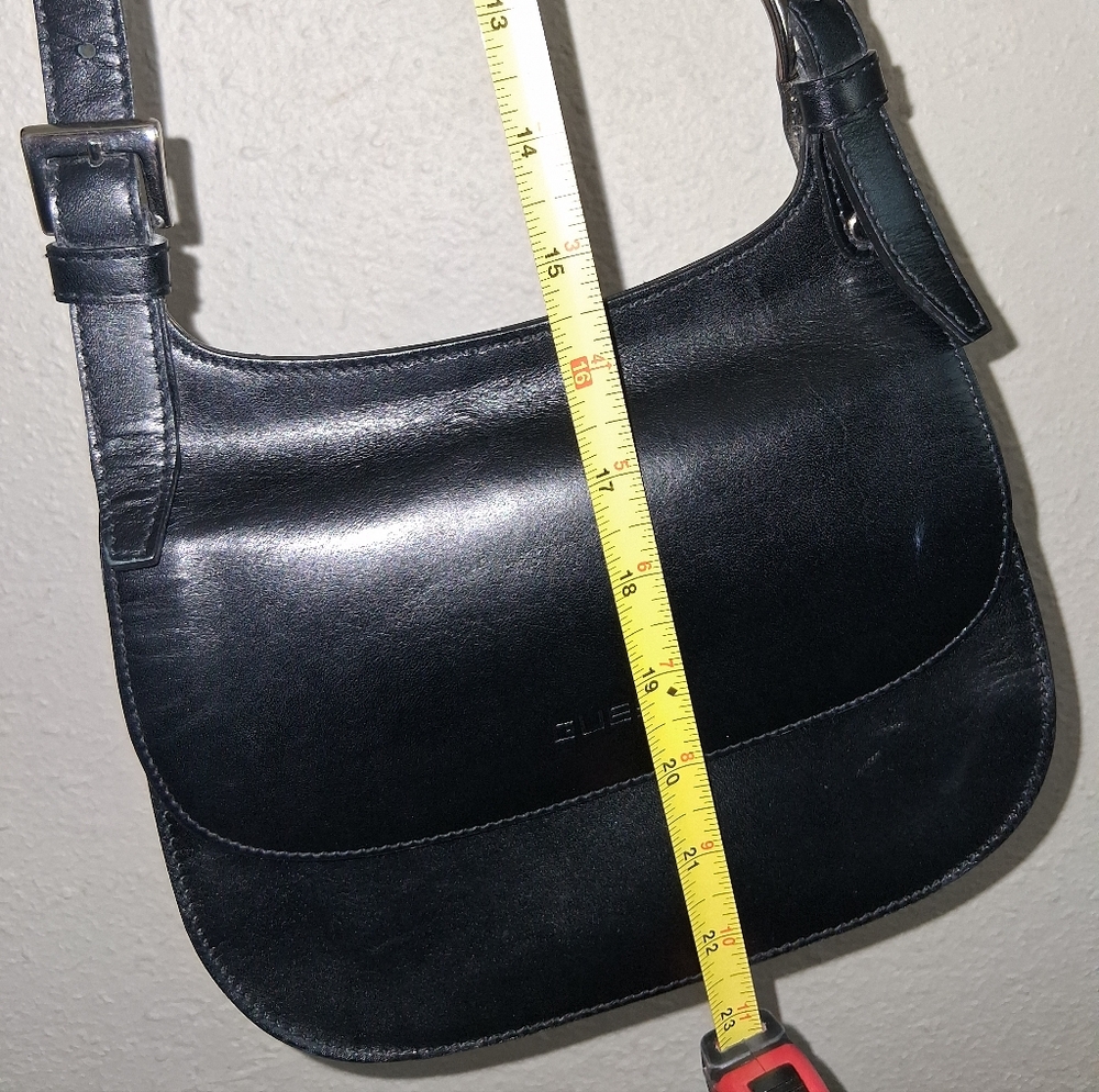 Y2K Guess Black Faux Leather Saddle Bag Purse - Picture 7 of 10